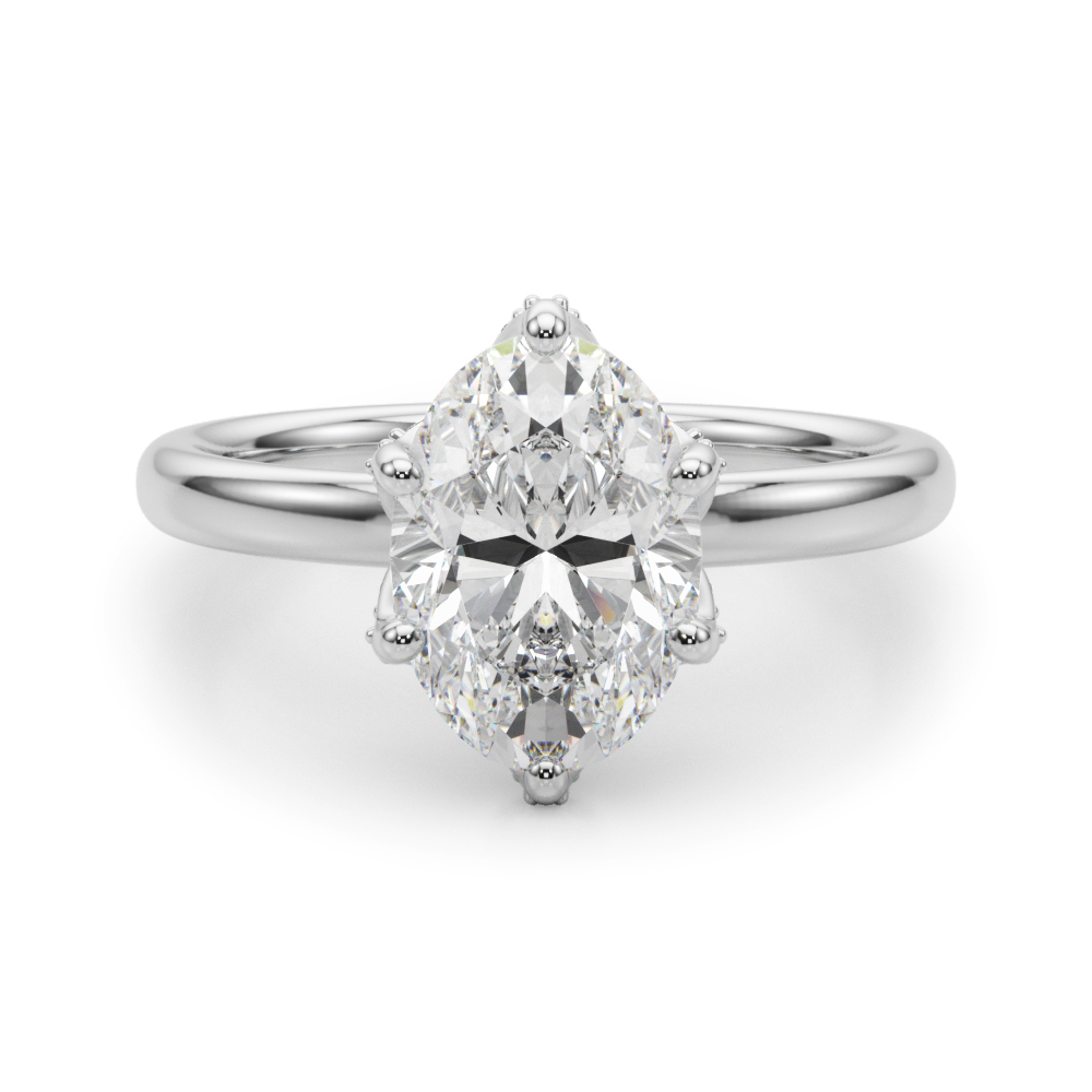 0.2 Ct Lab-Created Diamond Oval Cut Alnis  Halo Engagement Rings in Silver 925