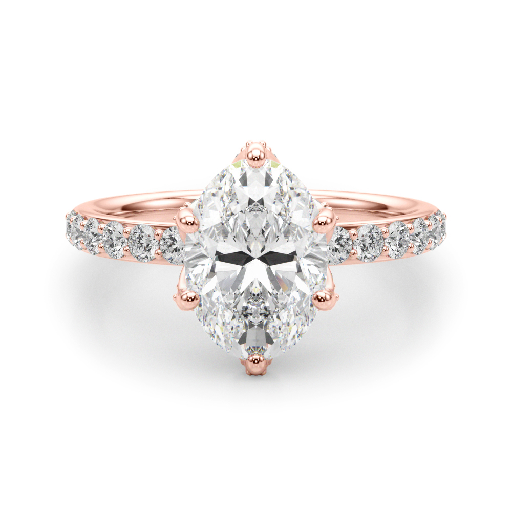 0.2 Ct Lab Grown Diamond Oval Cut Crena  Halo Engagement Rings in Silver 925