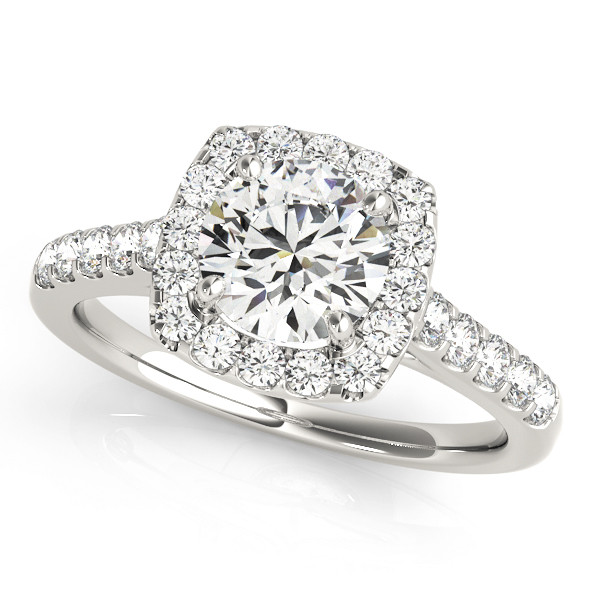 0.2 Ct Natural Round Cut Kyah  Halo Diamond Rings in Silver 925