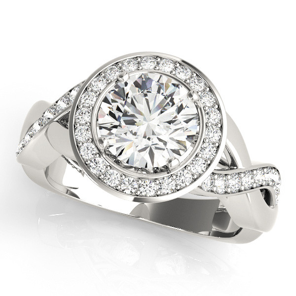0.2 Ct Natural Round Cut Laya  Halo Diamond Rings in Silver 925