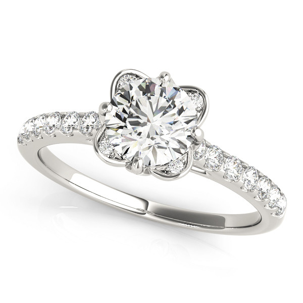 0.2 Ct Natural Round Cut Karmen  Halo Diamond Rings in Silver 925