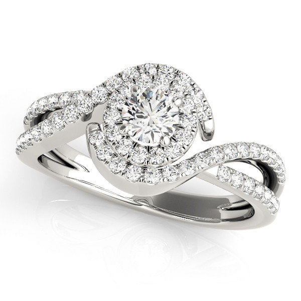 0.2 Ct Natural Round Cut Lani  Halo Diamond Rings in Silver 925