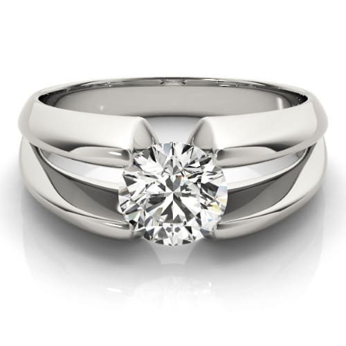0.1 Ct Lab-Created Round Cut Megan  Classic Solitaire Engagement Diamond Rings in Silver 925