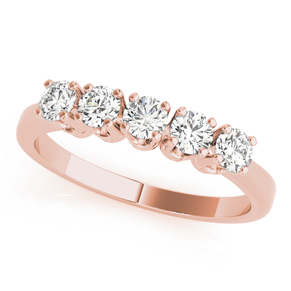 Leorenja Lab Grown Rose Gold 4 Prong set 5 Stone Diamond Ring
