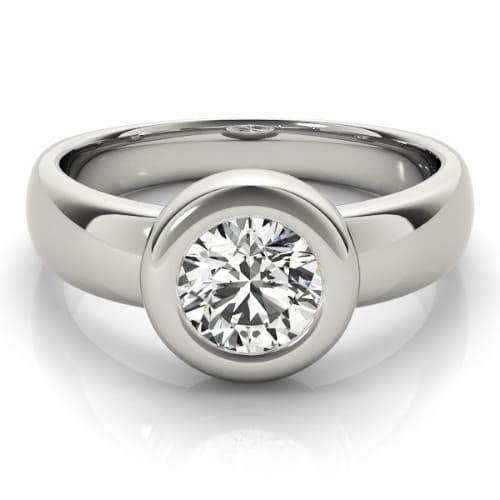 0.1 Ct Lab-Created Round Cut Macy  Solitaire Diamond Rings in Silver 925