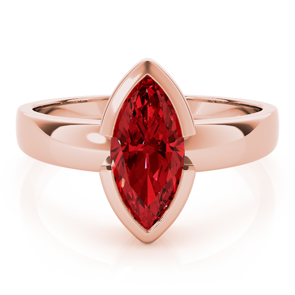0.5 Ct Natural Ruby Marquise Cut Merina  Gemstone Diamond Rings in Silver 925