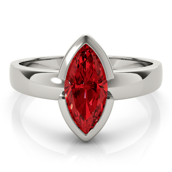 0.5 Ct Natural Ruby Marquise Cut Merina  Gemstone Diamond Rings in Silver 925