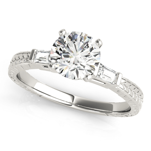 0.2 Ct Lab-Created Diamond Round Cut Yasmina  Trilogy Engagement Rings in Silver 925