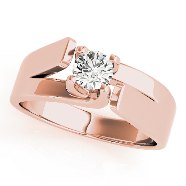 0.1 Ct Lab-Created Round Cut Mercy  Classic Solitaire Engagement Diamond Rings in 14K White Gold