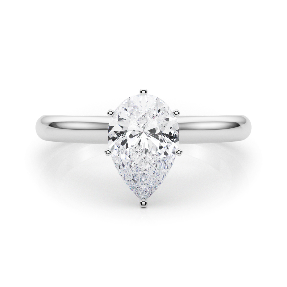 Alerinna Natural 6 Prong  Solitaire Diamond Ring