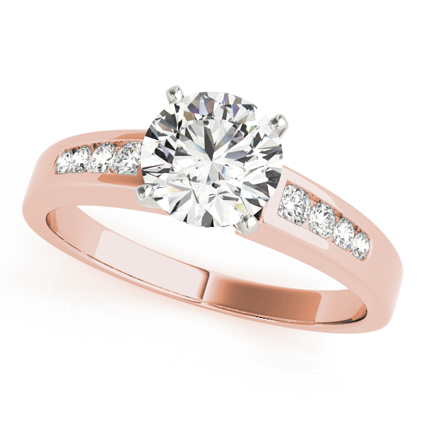 SunshineDiamonds Side Stone Engagement Rings in 9K Rose Gold and 0.50 Carat Lab Grown Diamond