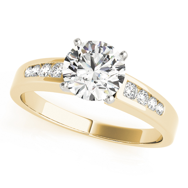 SunshineDiamonds Side Stone Engagement Rings in 9K Yellow Gold and 0.50 Carat Lab Grown Diamond