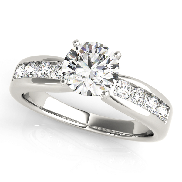 SunshineDiamonds Side Stone Engagement Rings in Platinum(950) and 0.20 Carat Natural Diamond