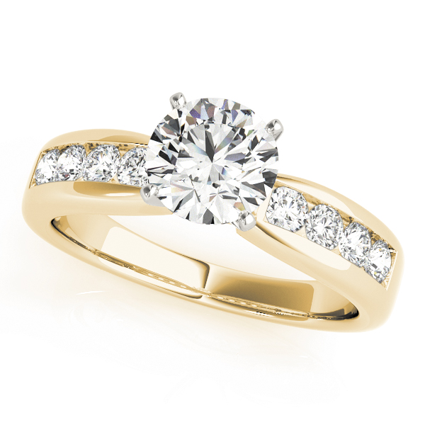 SunshineDiamonds Side Stone Engagement Rings in 9K Yellow Gold and 0.50 Carat Lab Grown Diamond