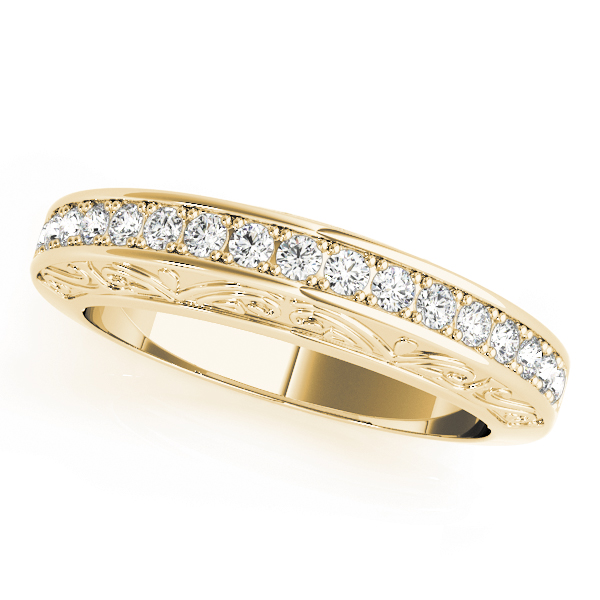Margrette Lab Grown Yellow Gold Channel set  Diamond Ring