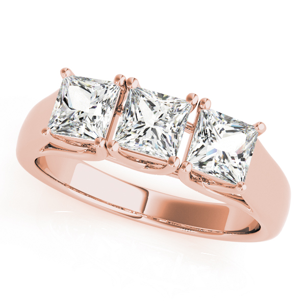 0.5 Ct Lab-Created Diamond Princess Cut Winta  Trilogy Engagement Rings in Silver 925