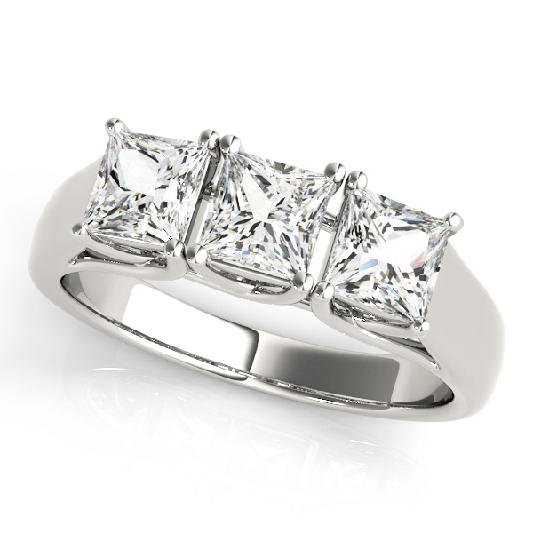 0.5 Ct Lab-Created Diamond Princess Cut Winta  Trilogy Engagement Rings in Silver 925