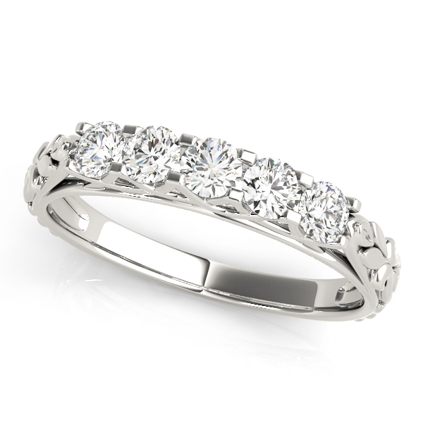 0.25 Ct Natural Round Cut Trila 5 Stone Ring Diamond Rings in Silver 925