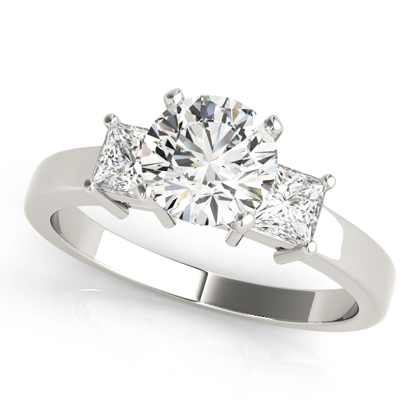 0.2 Ct Lab-Created Diamond Round Cut Viri  Trilogy Engagement Rings in Silver 925