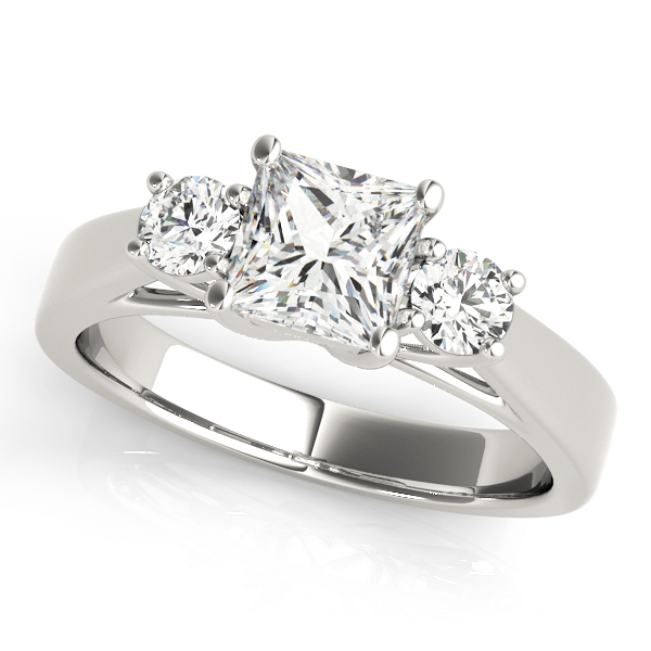 0.2 Ct Lab-Created Diamond Princess Cut Wrenlee  Trilogy Engagement Rings in Silver 925