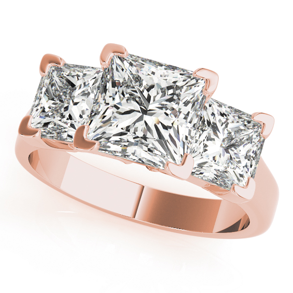 0.2 Ct Lab-Created Diamond Princess Cut Wilda  Trilogy Engagement Rings in Silver 925