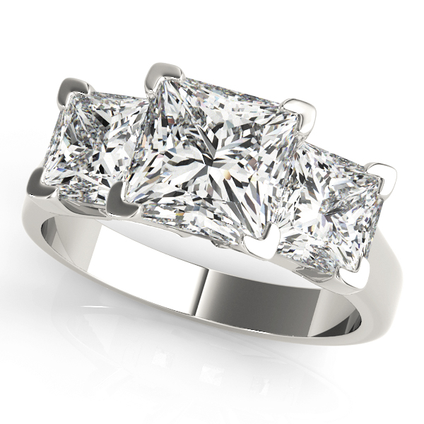 0.2 Ct Lab-Created Diamond Princess Cut Wilda  Trilogy Engagement Rings in Silver 925