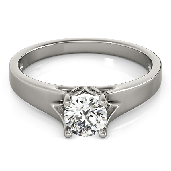 0.1 Ct Lab-Created Round Cut Meghan  Classic Solitaire Engagement Diamond Rings in Silver 925