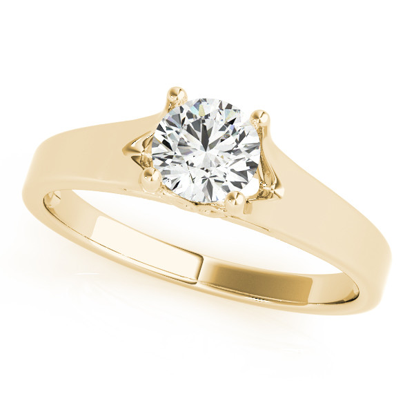 0.1 Ct Lab-Created Round Cut Meghan  Classic Solitaire Engagement Diamond Rings in Silver 925