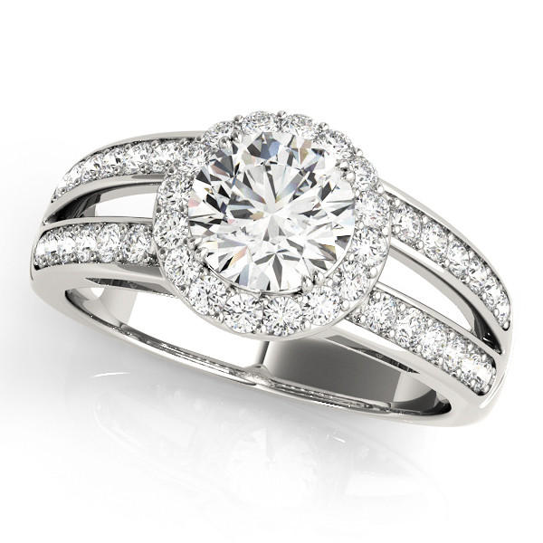 0.2 Ct Natural Round Cut Klani  Halo Diamond Rings in Silver 925