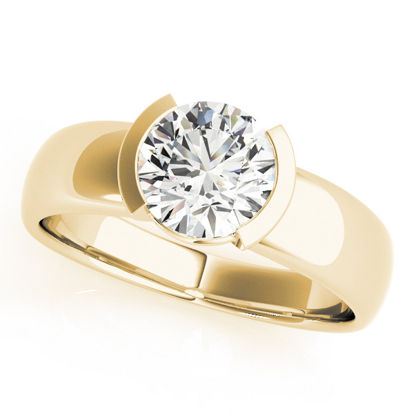 Madalyn Natural Half Bezel  Diamond Ring