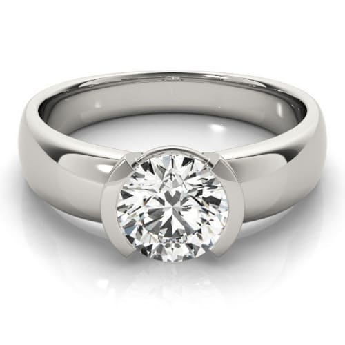0.1 Ct Lab-Created Round Cut Madalyn  Solitaire Diamond Rings in Silver 925
