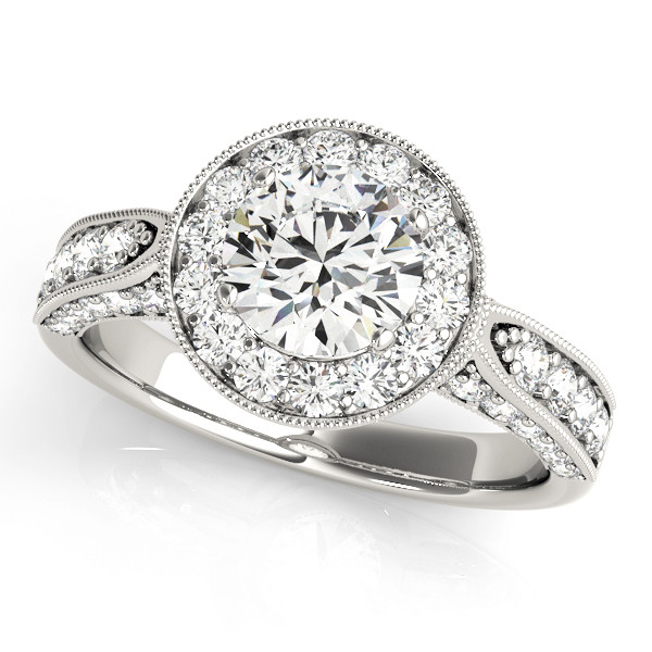0.2 Ct Natural Round Cut Laia  Halo Diamond Rings in Silver 925