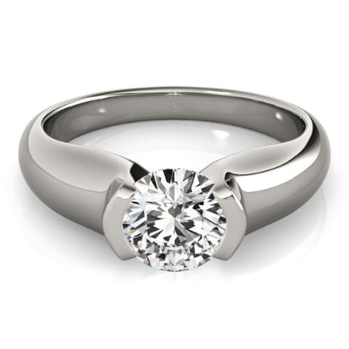 0.1 Ct Lab-Created Round Cut Meilani  Solitaire Diamond Rings in Silver 925