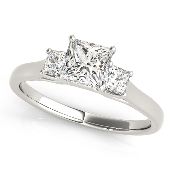 0.2 Ct Lab-Created Diamond Princess Cut Vianny  Trilogy Engagement Rings in Silver 925