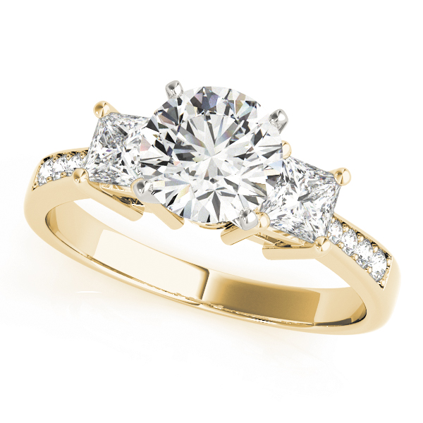 0.2 Ct Lab-Created Diamond Round Cut Wrenna  Trilogy Engagement Rings in Silver 925