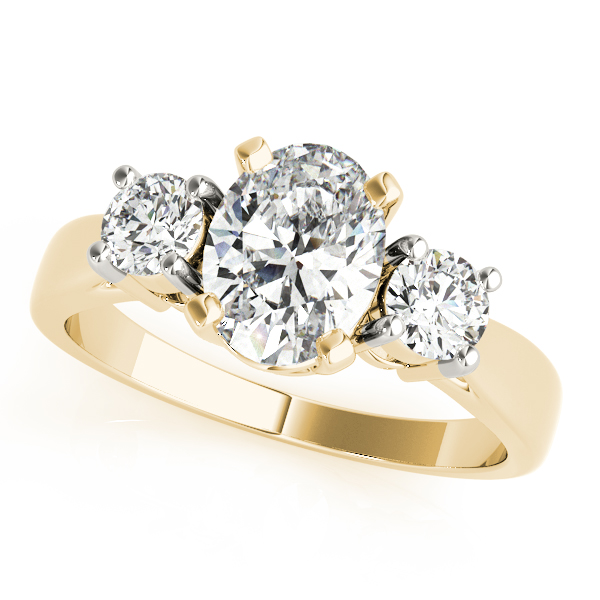 0.2 Ct Lab-Created Diamond Oval Cut Varya  Trilogy Engagement Rings in Silver 925
