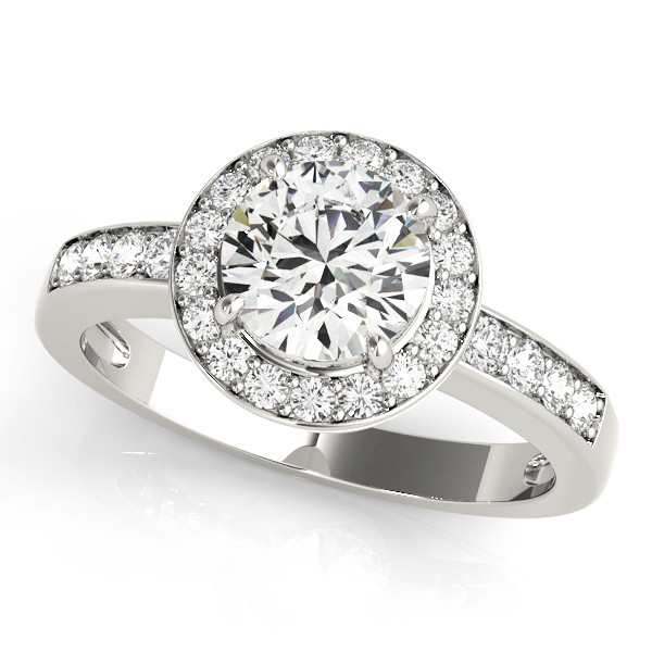 0.2 Ct Natural Round Cut Kirby  Halo Diamond Rings in Silver 925