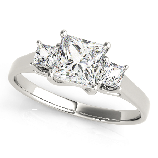 0.2 Ct Lab-Created Diamond Princess Cut Wila  Trilogy Engagement Rings in Silver 925