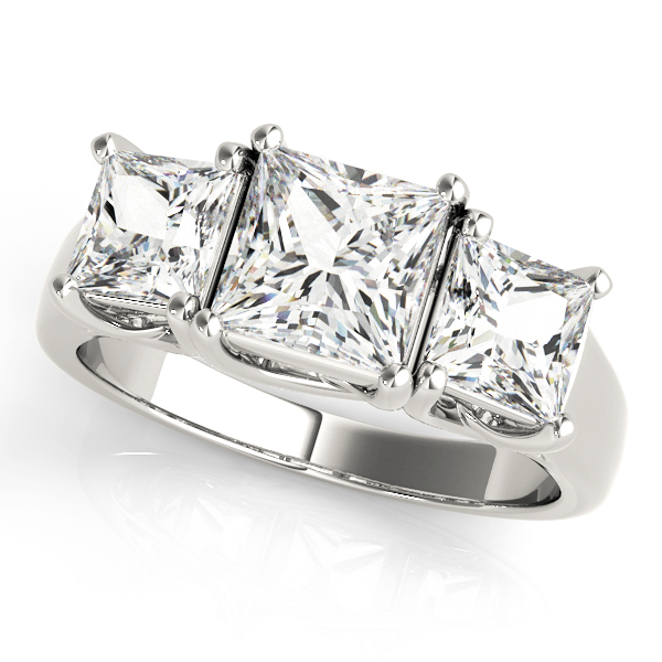 0.2 Ct Lab-Created Diamond Princess Cut Wanda  Trilogy Engagement Rings in Silver 925