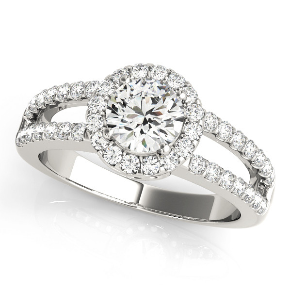 0.2 Ct Natural Round Cut Kari Halo Diamond Rings in Silver 925