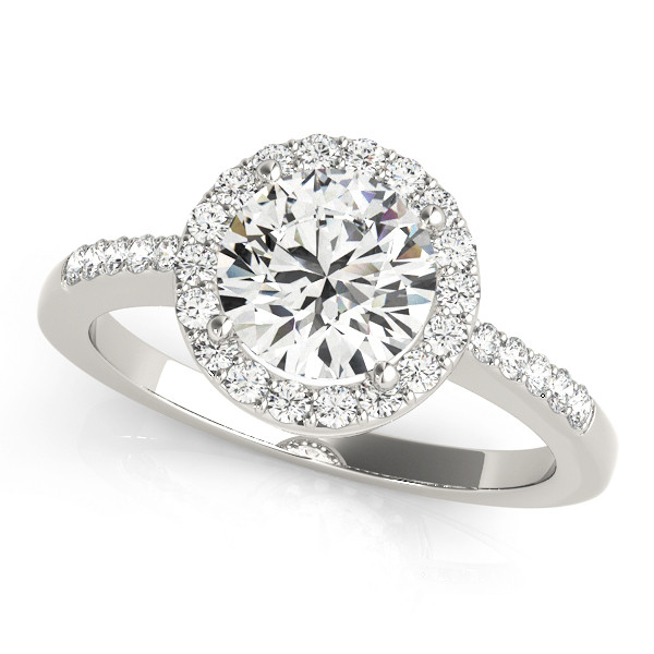 0.2 Ct Natural Round Cut Lakyn Halo Diamond Rings in Silver 925