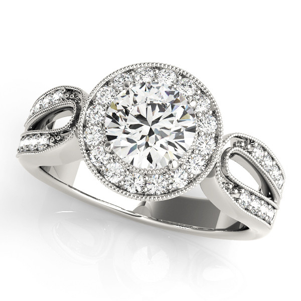 0.2 Ct Natural Round Cut Kaleia  Halo Diamond Rings in Silver 925