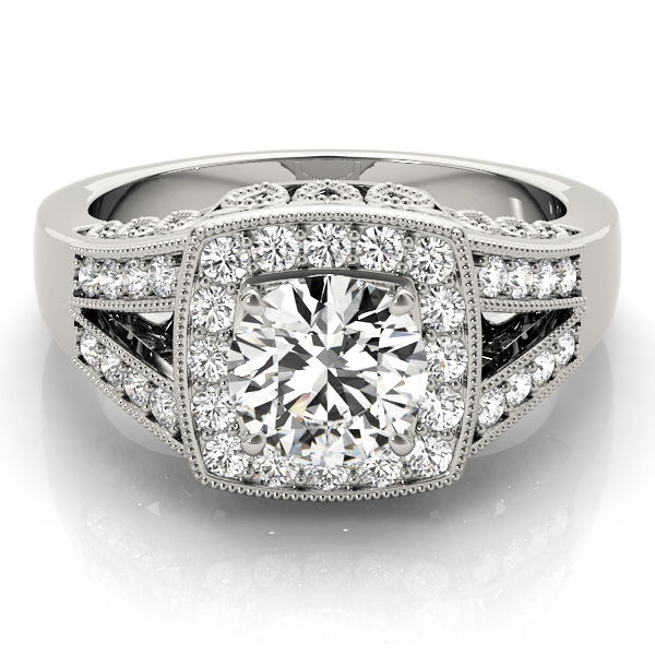 0.2 Ct Lab-Created Diamond Round Cut Serlin  Halo Engagement Rings in Silver 925