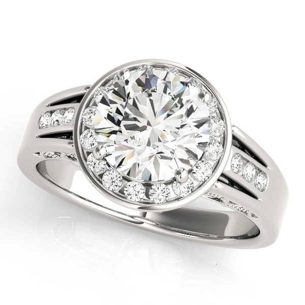 0.2 Ct Natural Round Cut Kimani  Halo Diamond Rings in Silver 925