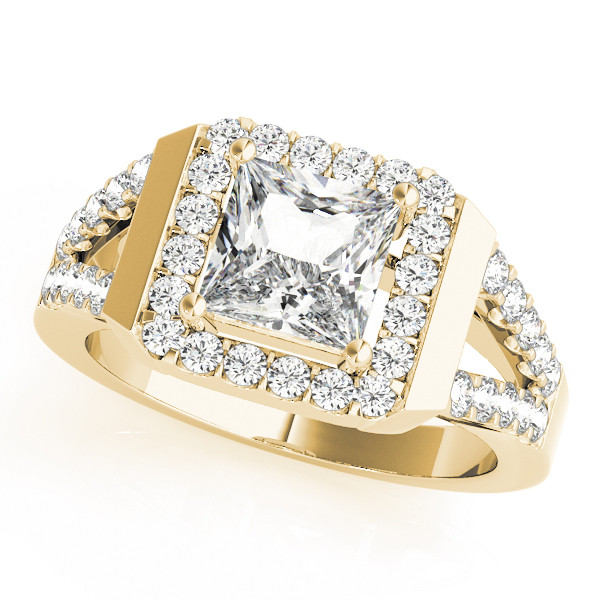 0.2 Ct Natural Princess Cut Letty  Halo Diamond Rings in Silver 925