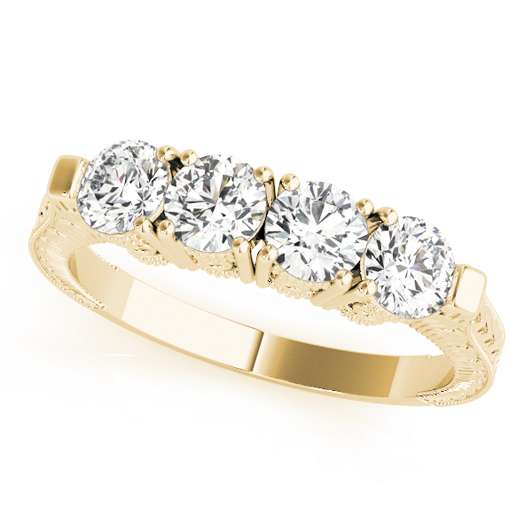 Leorenza Lab Grown Yellow Gold 4 Prong set Cluster Diamond Ring