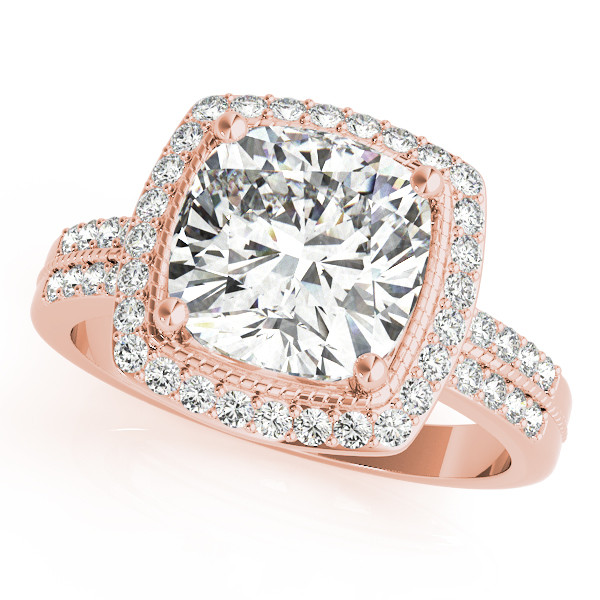0.2 Ct Natural Cushion Cut Karlee  Halo Diamond Rings in Silver 925