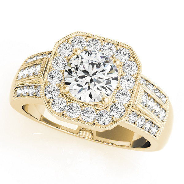 0.2 Ct Natural Round Cut Kamaya Halo Diamond Rings in Silver 925