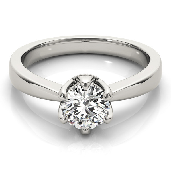 0.1 Ct Lab-Created Diamond Round Cut Mercedes  Classic Solitaire Engagement Rings in Silver 925