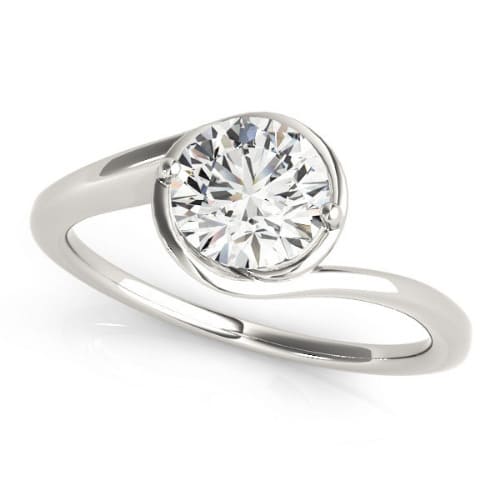 0.1 Ct Lab-Created Diamond Round Cut Nadalyn  Classic Solitaire Engagement Rings in Silver 925